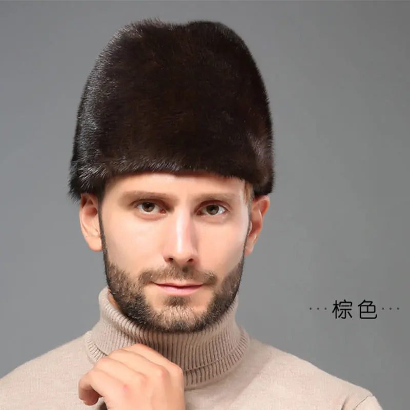 Зимняя шапка DAIDING из меха норки для мужчин мужская натурального искусственная