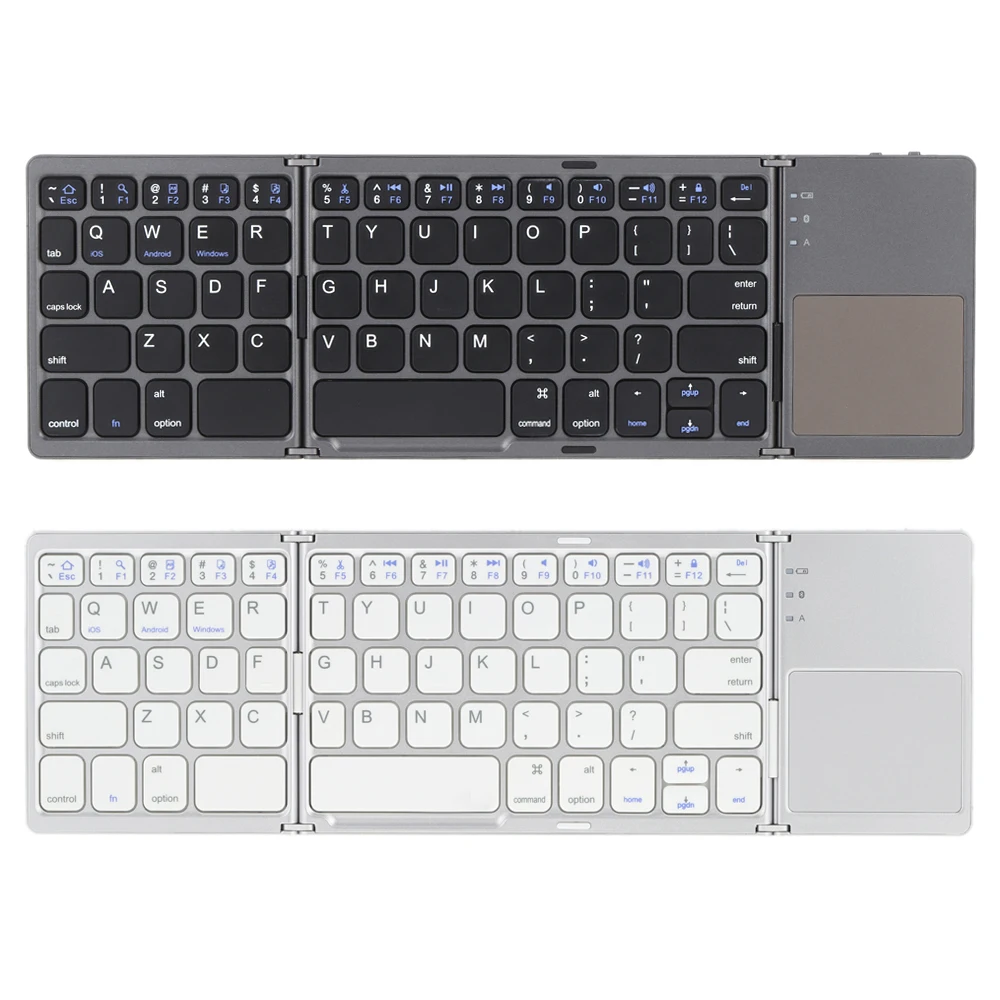 

Portable Mini Ultra Slim Thin Foldable Folding BT Wireless Keyboard with Touchpad for iPhone iPad MacBook Phone Tablet PC