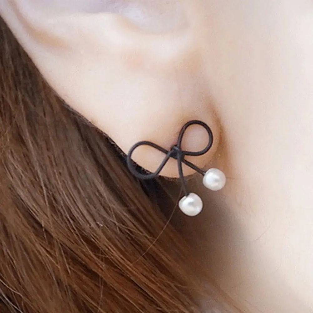 

Women Cute Pearl Butterfly Bow Knot Stud Earrings Fashion Jewelry Korean Style High Quality Girl Gift
