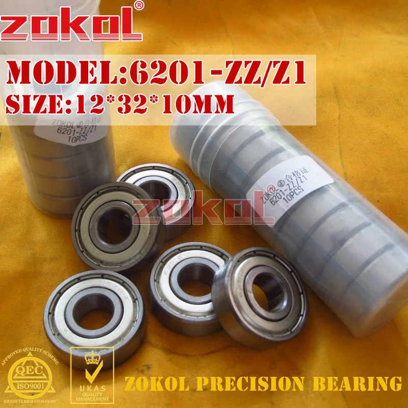 

ZOKOL 6201ZZ bearing 6201 ZZ Z1 80201 Z1 6201Z Deep Groove ball bearing 12*32*10mm