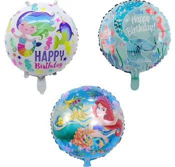 

Lucky 30pcs/lot 18inch Cartoon Little Mermaid Foil Helium Balloons Kids Inflatable Toys Birthday Party Supplies Decoration