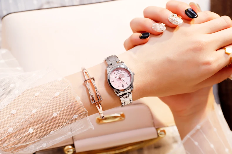 SNOOPY современная мода rhinstone кварцевые часы для женщин и девушек из нержавеющей стали ремешок для часов Высокое качество повседневные наручные часы подарок для женщин