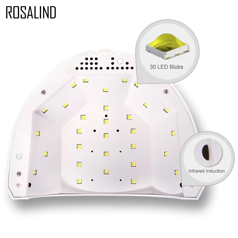 ROSALIND УФ-лампа для маникюра гелевая лампа для полировки ногтей светодиодный светильник инструменты Сушилка для ногтей 24 Вт/48 Вт Маникюр Полупостоянный гель