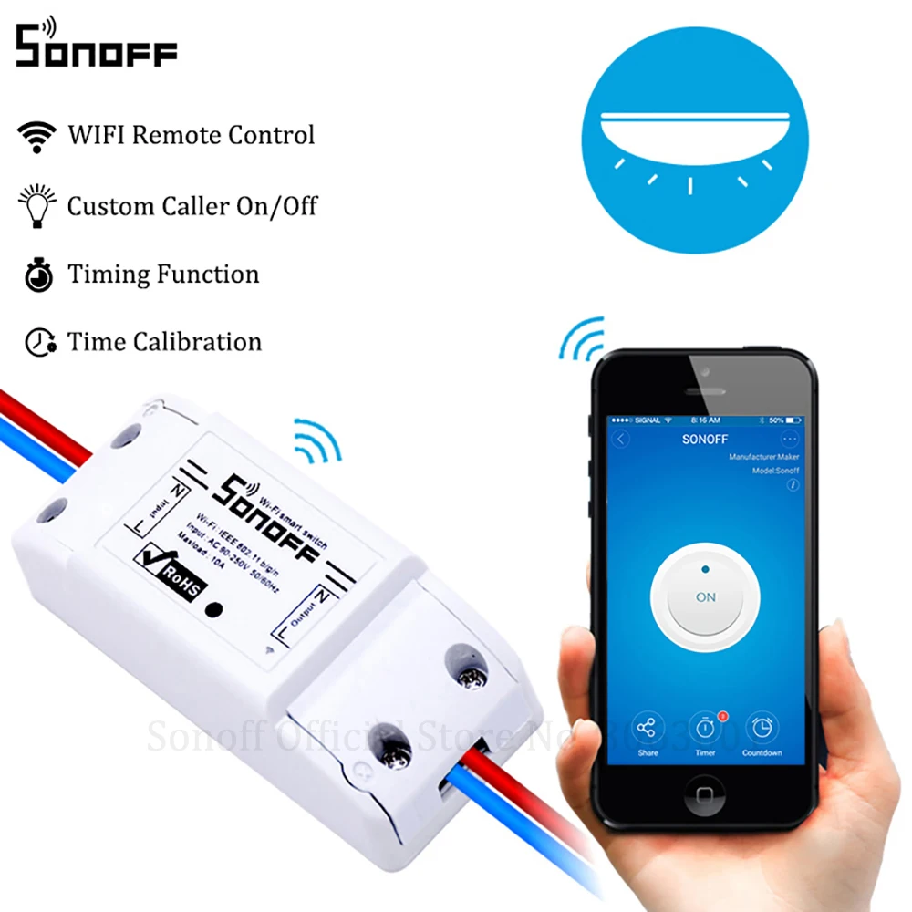 Купить беспроводной WiFi выключатель sonoff с функцией дистанционного управления
