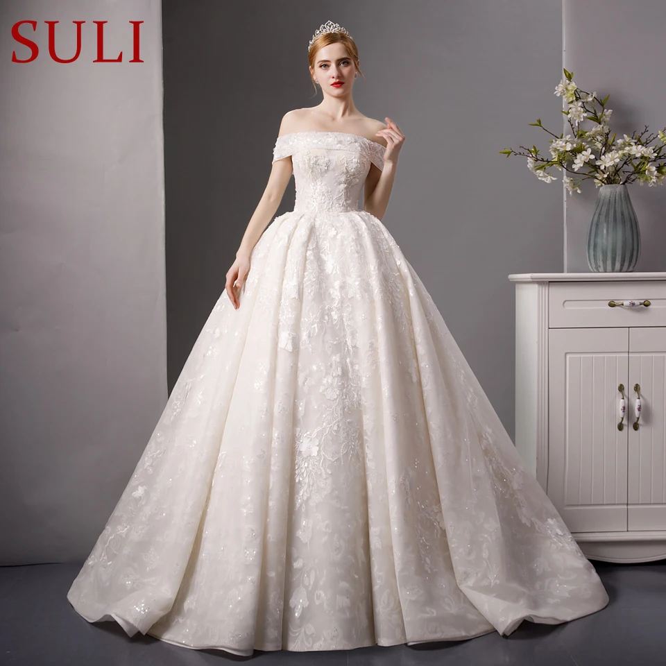 SL-6066 роскошное свадебное платье шикарное кружевное свадебное платье