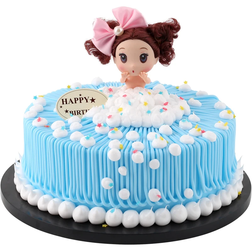 

6 inch 8 inch Artifical Birthday Cake Model Continental Fruit Cake Confused Bath Bubble Barbie Doll Cake Shop Window Display