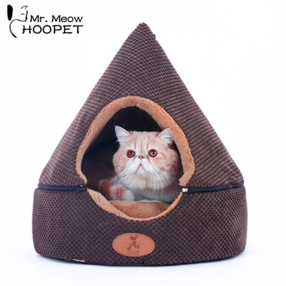 Hoopet кошка палатка кровать Дом скамейка для товары кошек питомник Двусторонняя подушки корзина для кошек кровать - изображение
