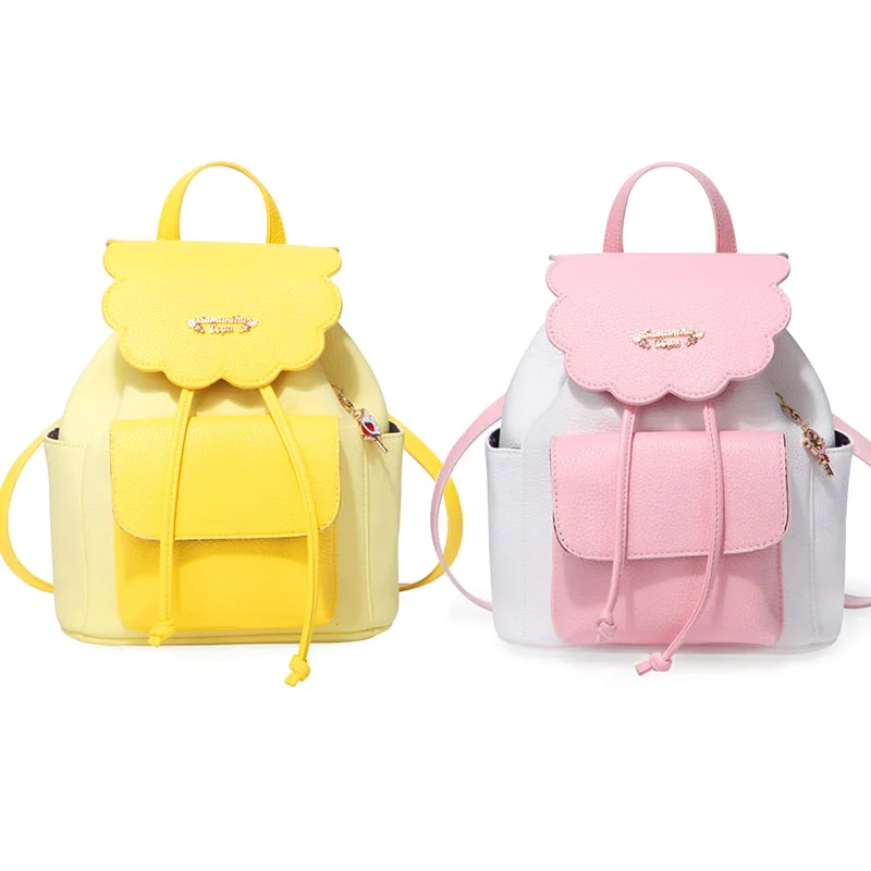 pink yellow backpack