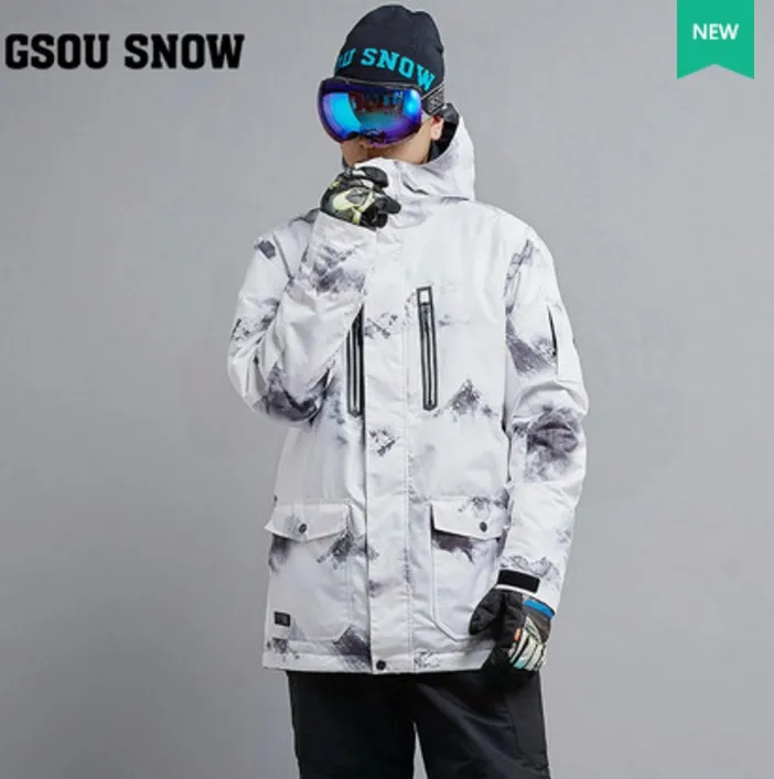 mens ski jacket white