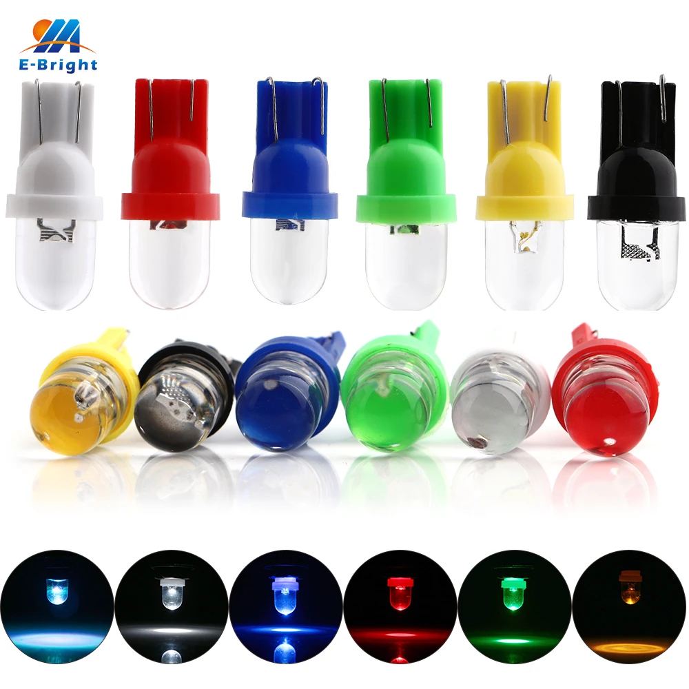 

YM E-Bright 10 PCS T10 R LED Car Auto Bulbs Wedge Base Dashboards Mini Bulbs Instrument Lights Blue Red White Green Amber RGB