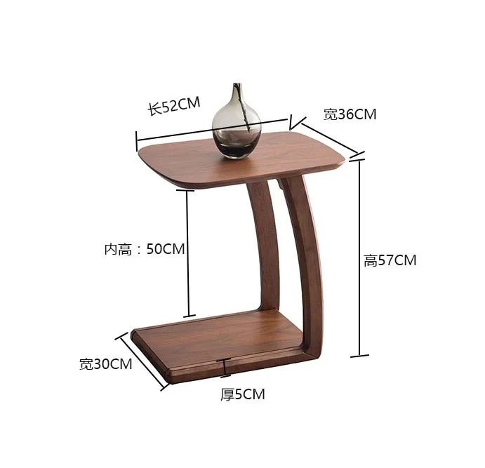 Simple Modern 100% wood tea table sofa side table small tea table coffee desk bedroom mini bedside cabinet living room furnitur