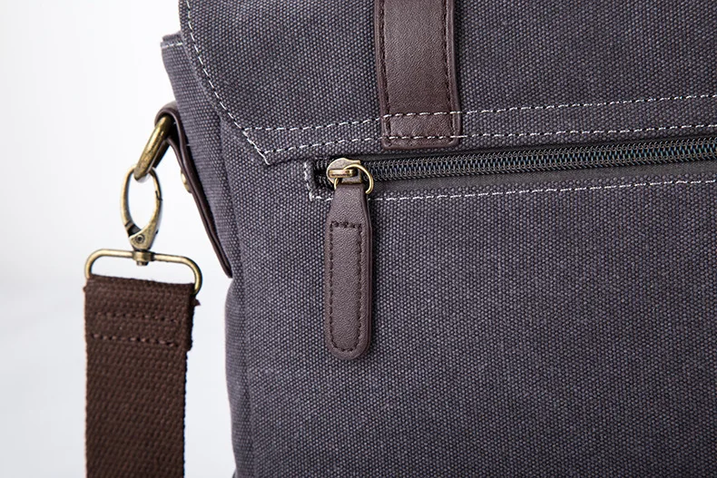 Деловые сумки-мессенджеры для мужчин, Холщовый портфель кофейного цвета, черная сумка через плечо, Ретро стиль, повседневная офисная дорожная сумка