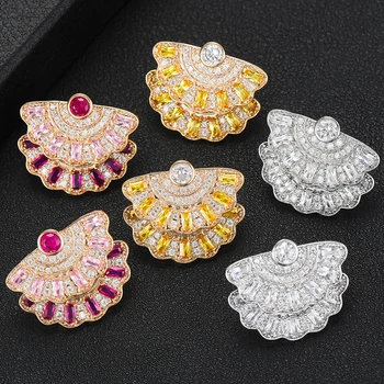 

GODKI 2019 Charms Multicolor Cubic Zirconia Statement Double Earrings Korean Elegant Womens Stud Earrings in Jewelry 2019