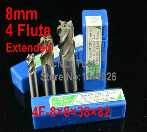 

Free shipping 5pcs 8.0mm 4 Flute HSS & Extended Aluminium End Mill Cutter CNC Bit Milling Machinery tools Cutting tools.