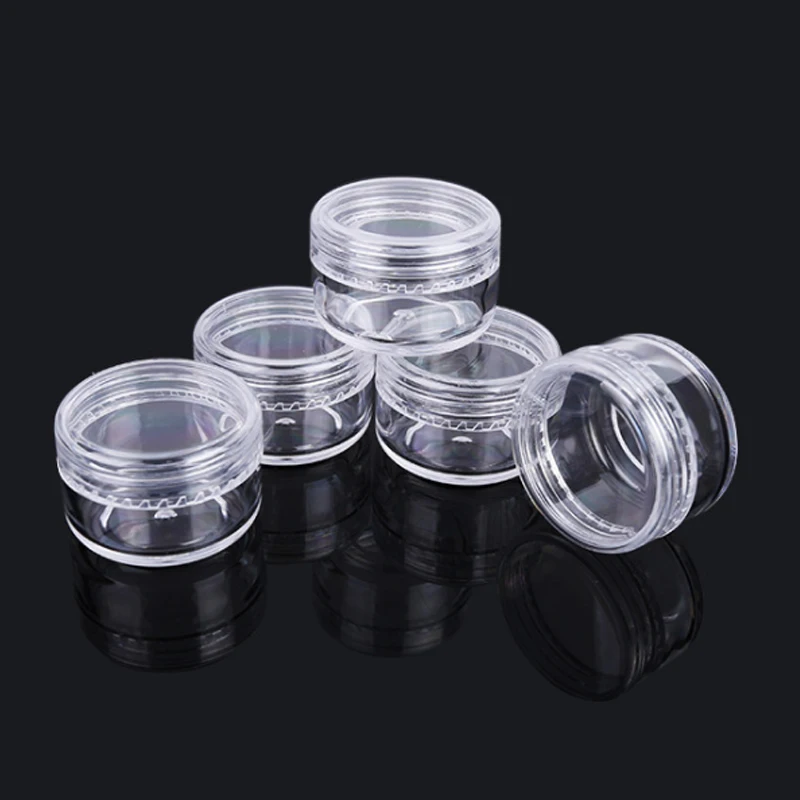

100pcs Portable 5g Clear Empty Plastic Eye Shadow Box Manicure Refillable Box Transparent Small Cosmetic Sample Box