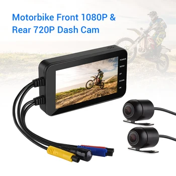 

4" IPS MT003 WiFi Camera Motorcycle Dash Cam 1080P HD Dual DVR GPS Camera Motion Detection Loop Recording Parking Monitor Camera