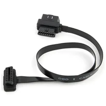 60CM Ultra Slim 2 in 1 OBDII OBD2 Cable 16 Pin Female to Male/Female Extension Connector Cable Splitter Extension Cable