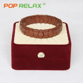 

POP RELAX Korea tourmaline germanium ceramic health bracelet negative anion energy powerful ball stone bracelet physical therapy