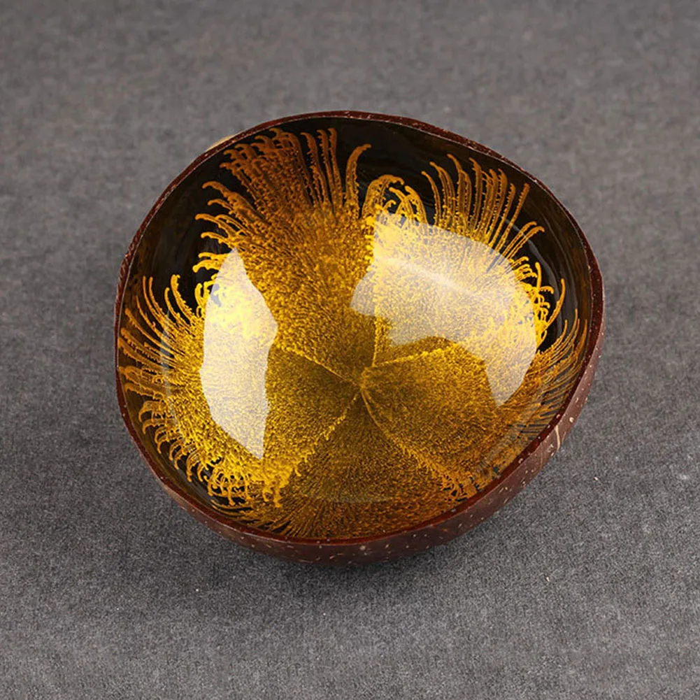 

Home DIY Desktop Ornaments Round Coconut Shell Ink Candy Storage Decorative