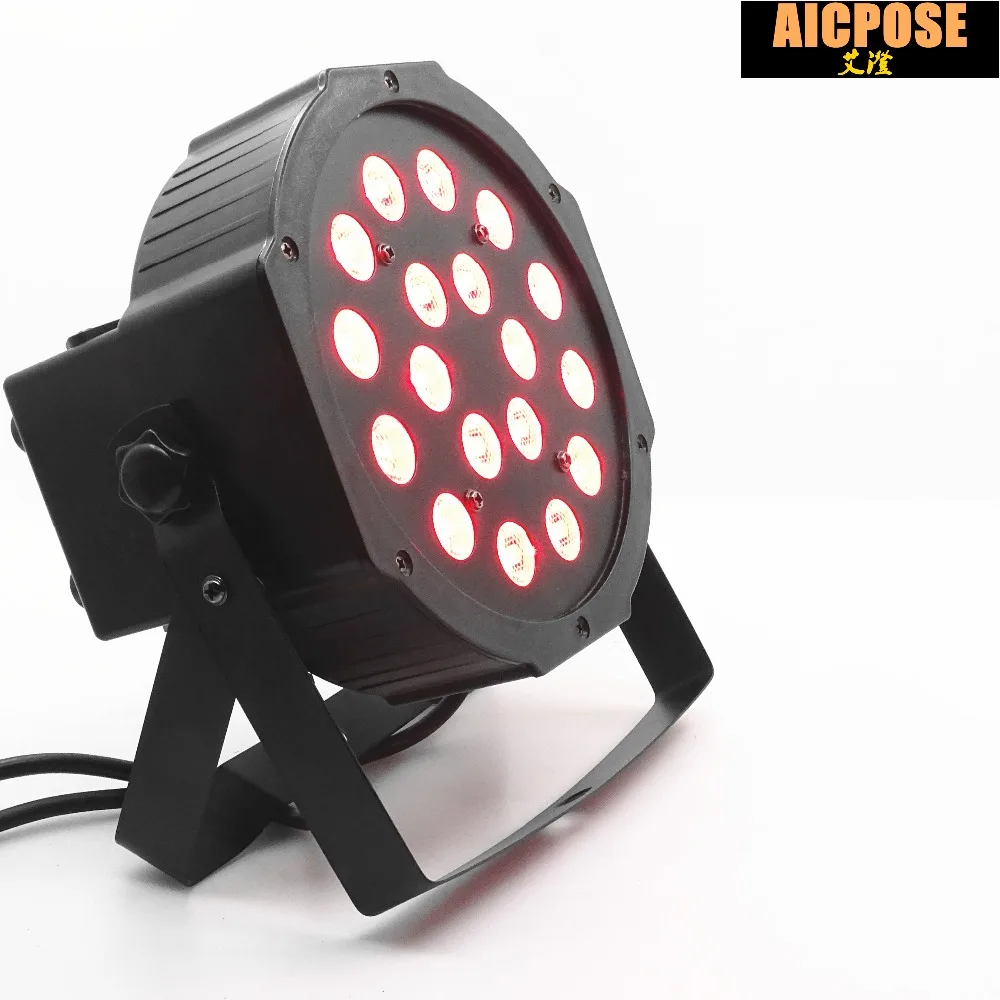 10 шт./Лот 18 шт. 3 Вт светодиодные лампы 18x3 Par RGB в 1 плоский par led dmx512 дискотеки