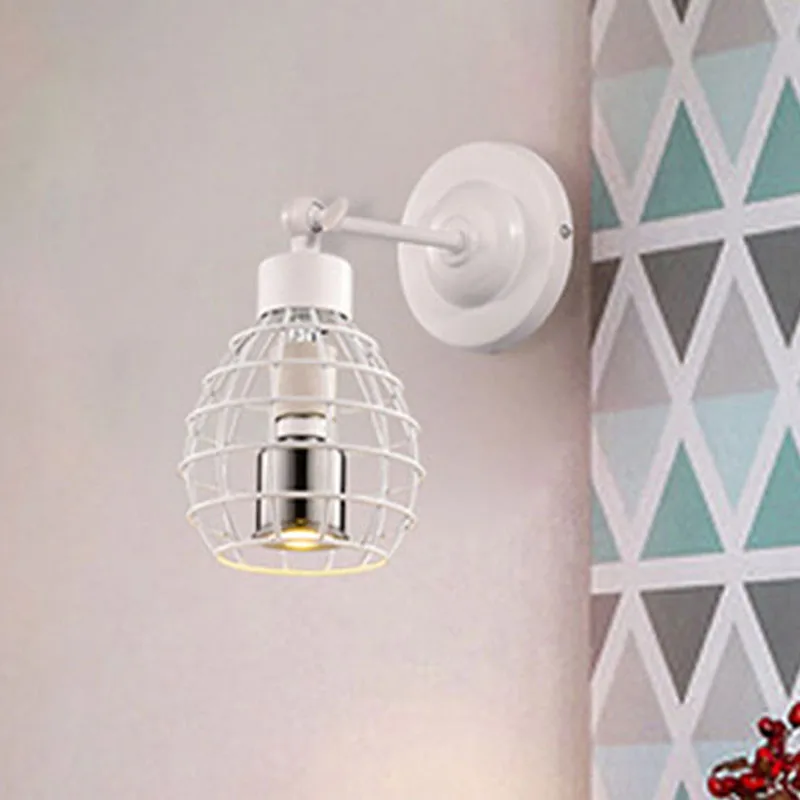 

vintage loft light iron rotated cage ceiling lamp spotlight bar restaurant cafe office aisle pub culb living room bedroom