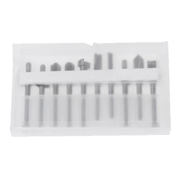 

10pcs HSS Router Wood Milling Cutter Bits Fits Rotary Tool Set 1/8" 3mm DIY Tool