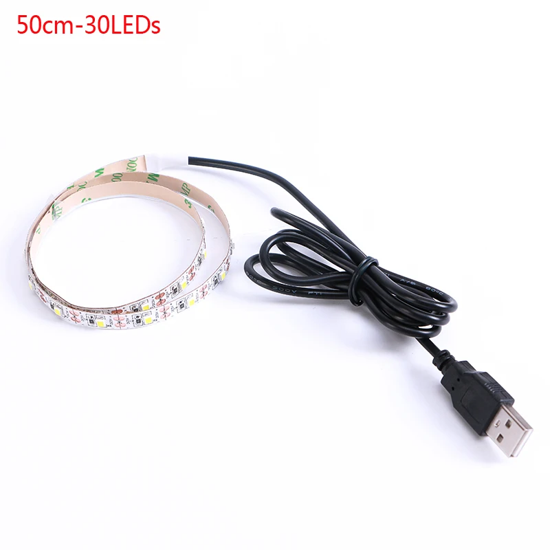 Cветодиодная лента DC 5 V USB SMD 3528 RGB Гибкий свет лампы светодиодные ТВ фонового освещения клейкая лента 50 см 1 м 2 м 3 м 4 м 5