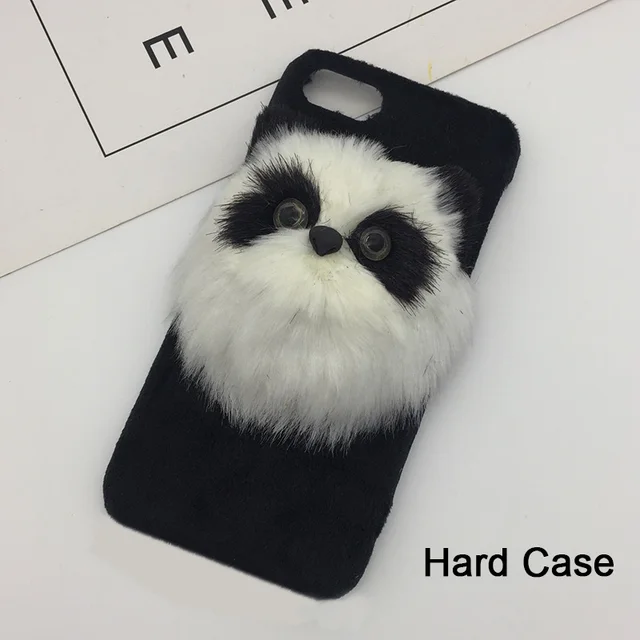 Cute Cat Fluffy Fur Phone Case For iPhone XS MAX XR X Silicone Hard PC