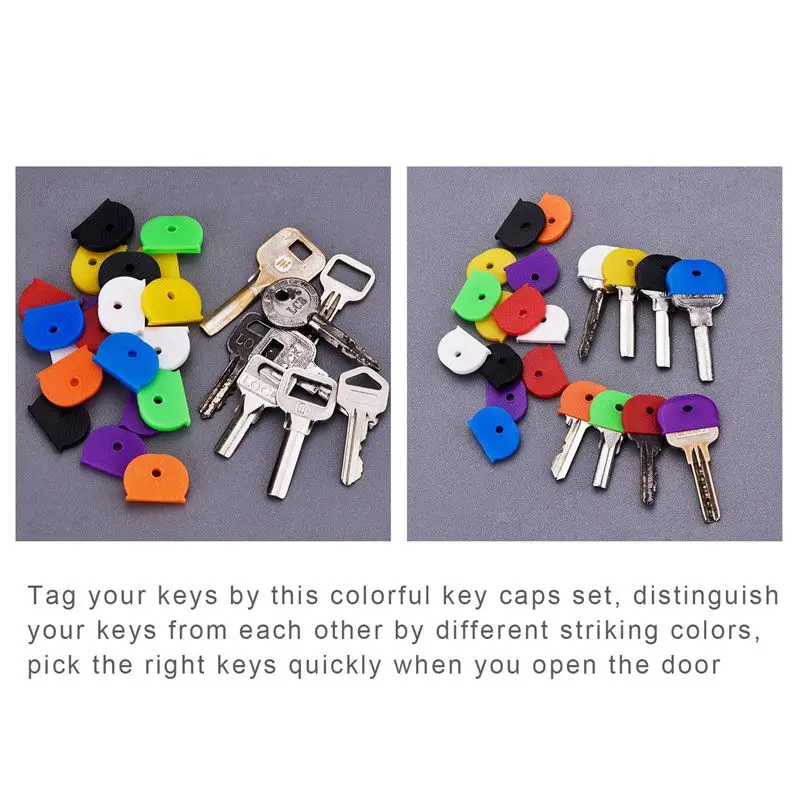 24 Чехлы для клавиш с гибкой крышкой ключа для легкой идентификации ключи, многоцветный