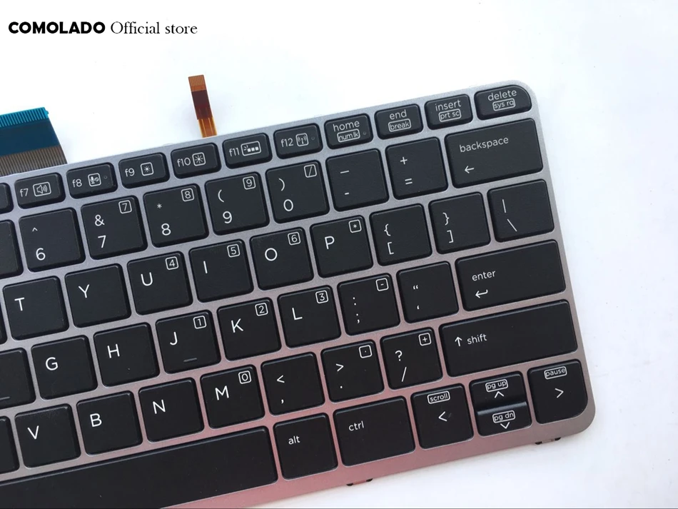 US English keyboard For  HP EliteBook Folio 1030 G1 1020 G1 with backlight silver frame keyboard US Layout (2)