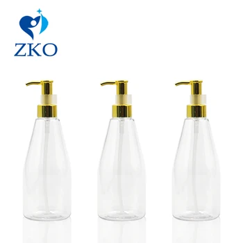 

200ml Conical Plastic Bottle Golden Aluminum Oil Pump Refillable Lotion Pump Bottle Empty Cosmetic Containers (Safety Buckles)