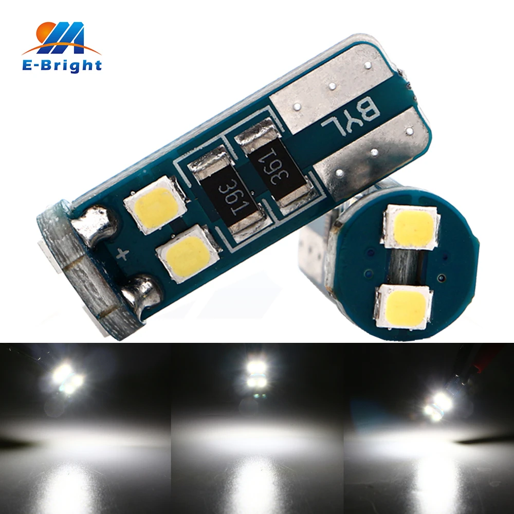 

20/100pcs T10 W5W Canbus 3030 6 SMD 360 Degree LED Light Source Auto Clearance Lights Reading Lights White 12V