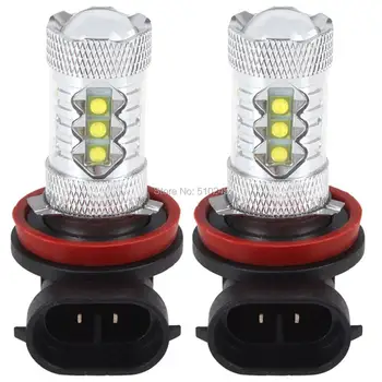 

10X PNP Super bright High power LED H11 80W 16 CHIPS LED Fog Light Car Daytime Running Light DRL Bulb LED free shipping