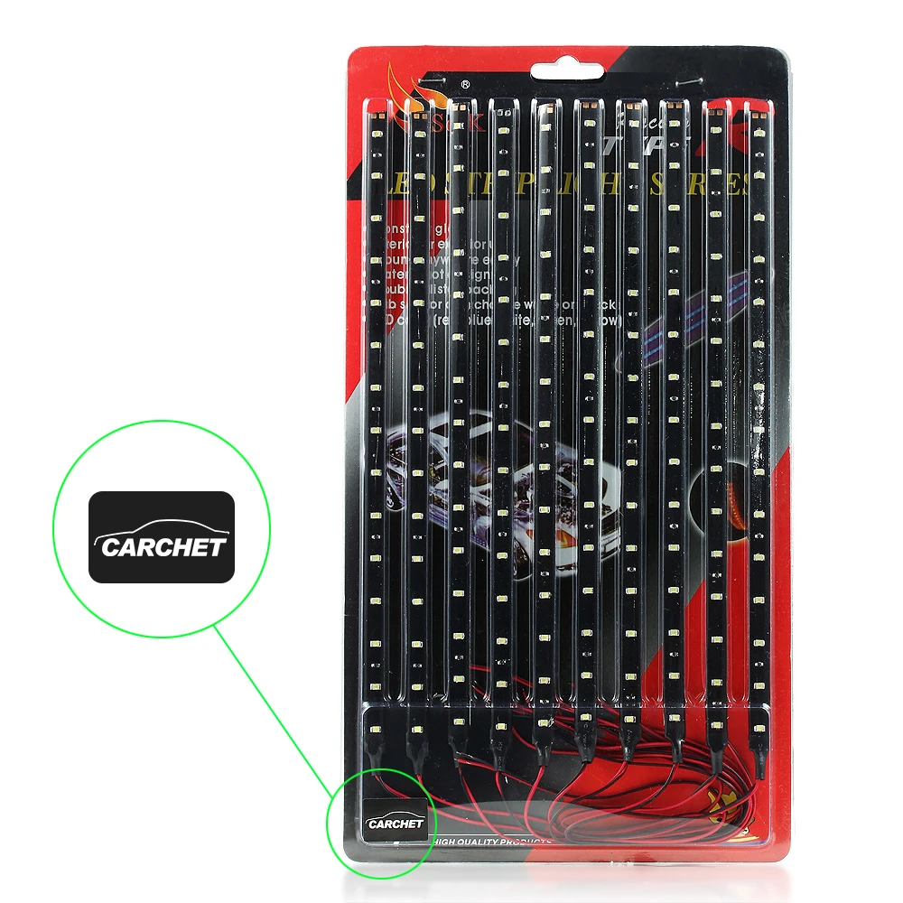 CARCHET 10X водонепроницаемый 30 см SMD 3528 15 светодиодные гибкие полосы света лампы для