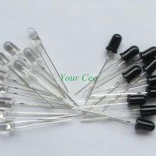 10 пар светодиодный 5 мм 940nm ИК инфракрасный светодиод Круглый трубчатый светильник