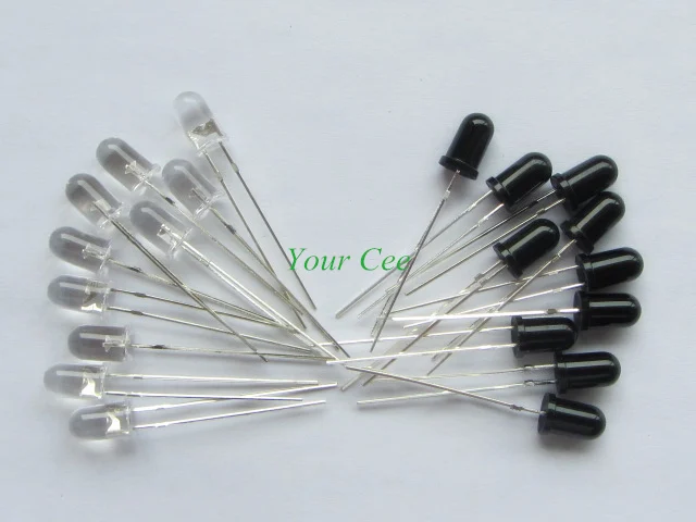 20pairs 5mm 940nm LEDs Infrared Emitter and IR Receiver Diode Diodes 301A for arduino | Электронные компоненты и
