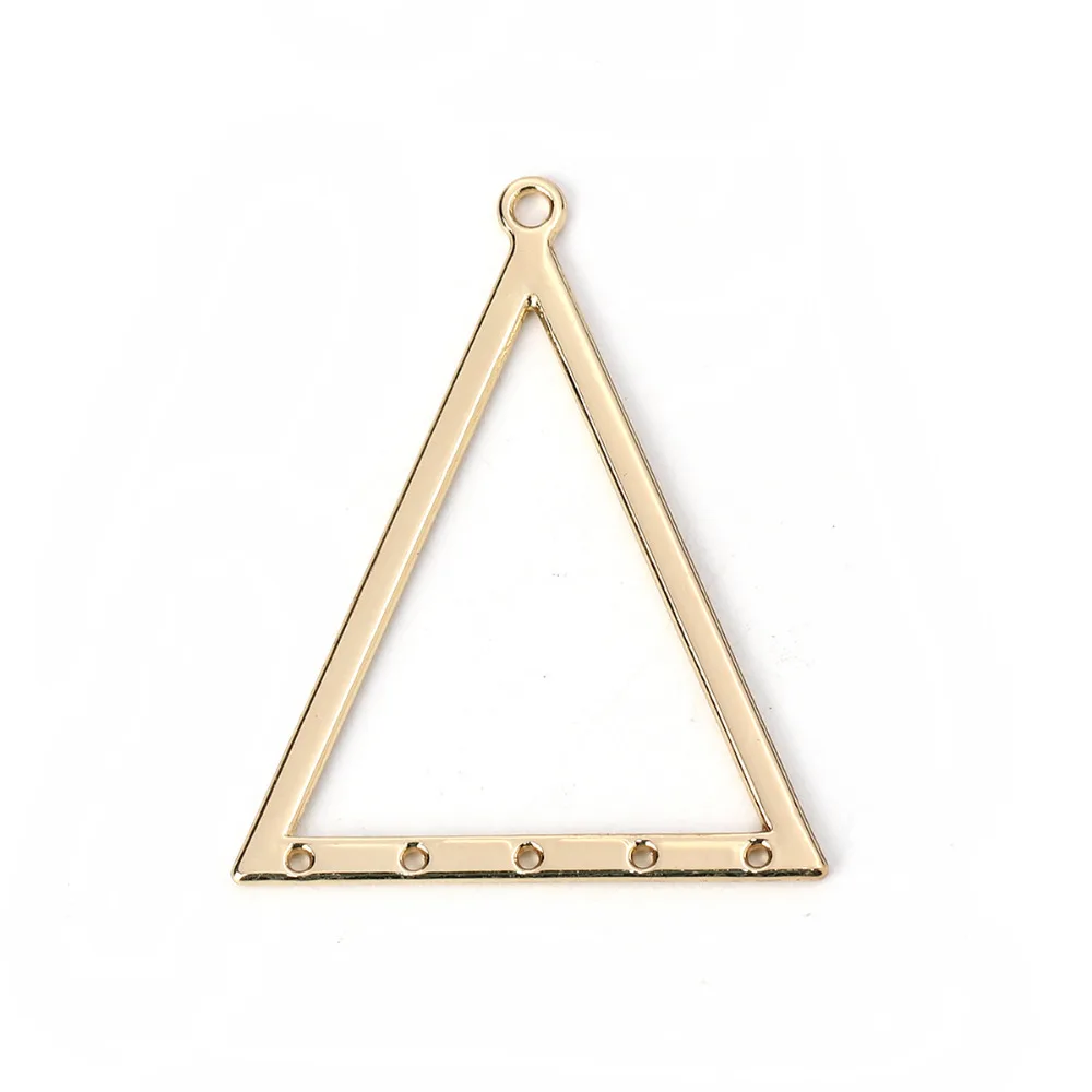

DoreenBeads Zinc Based Alloy Chandelier Connectors Triangle Gold Color Jewelry Accessrioes 39mm(1 4/8") x 31mm(1 2/8"), 10 PCs