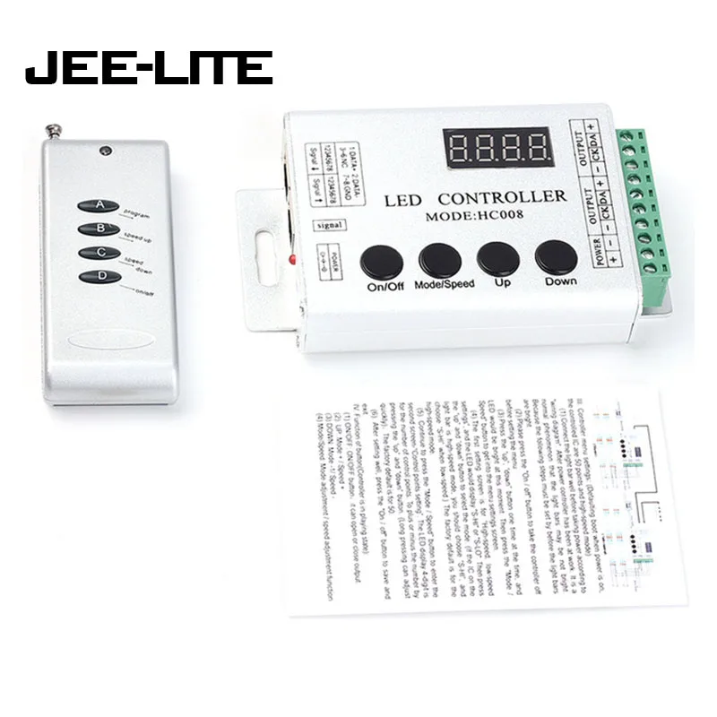 

Aluminum Shell Full Color Magic Controller DC12V 5-24V 4Keys HC008 Programmable RGB LED Pixel Controller