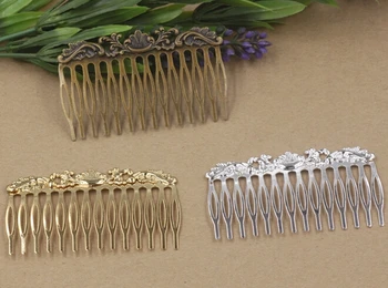 

60pcs/lot 75mm silver/gold /antique bronze 14 teeth combs