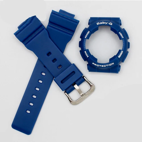 Сменный резиновый ремешок подходит для часов CASIO BABY-G с BA-111 110112120 чехол силиконовый браслет женский браслет - Цвет ремешка: blue white