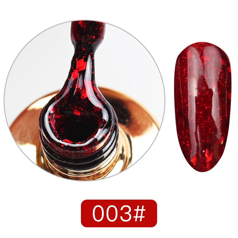 CoKEKOU Hybrid Semi-permanent 3D Christmas bride Red Diamond Nail Gel Varnish Glitter Nail Gel Polish Long Lasting Nail Gel Lak
