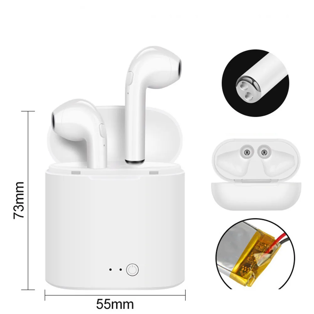 I7S Wireless Bluetooth Headset In-Ear Earbud with Mic Charging Box for iPhone