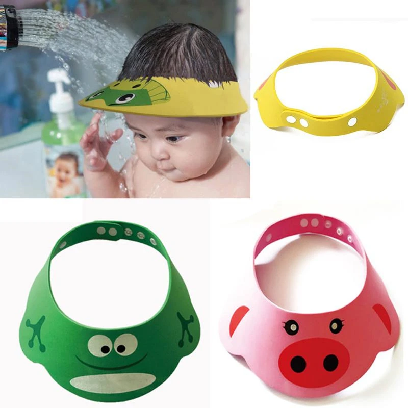 

Baby bath cap childern wash head cap outdoor sunhat adjustable cutting hair Shower Cap Wash Hair Visor Caps For Baby Care