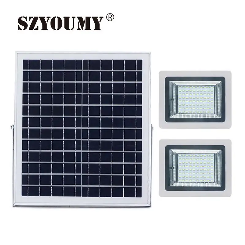 

SZYOUMY Double Heads 36LEDs 63LEDs 80LEDs 100LEDs Led Floodlight Solar Lamp Light Waterproof IP65 Outdoor Garden Street Light