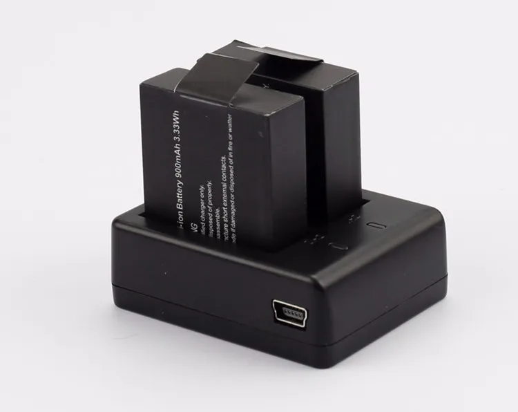 

Dual Port Battery Charger With 2pcs 900mAh Battery for SJCAM SJ4000 sj5000 Action Camera Battery Pack For sj cam Accessory