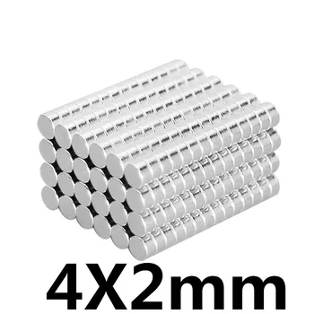 

100Pcs 4x2 Neodymium Magnet 4mm x 2mm N35 NdFeB Permanent Small Round Super Powerful Strong Magnetic Magnets Disc