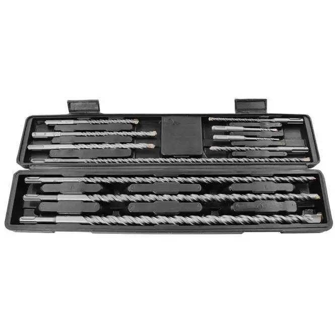 

G1 Electric Hammer Drill Bit 11Pcs Boxed Round Handle Two Pit Two-Slot Alloy Impact Drill Bit Concrete Wall Drill