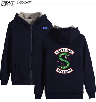 

Hot Sale Riverdale Thick cotton Zipper Hoodies Pakas Kpop High Quality Casual 2019 New Winter Keep Warm Oversized Clothes