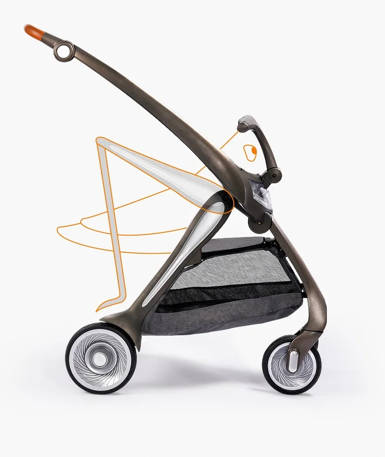Детский пластиковый светодиодный светильник для детских колясок, портативный светильник с высоким пейзажем, складная коляска для новорожденных