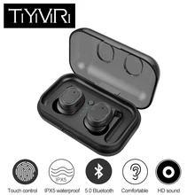 Беспроводные наушники Bluetooth 5,0, наушники с сенсорным управлением, настоящие наушники, мини водонепроницаемые наушники с зарядным устройством для смартфона